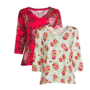 TWO Pioneer Woman floral 3/4 sleeve tops